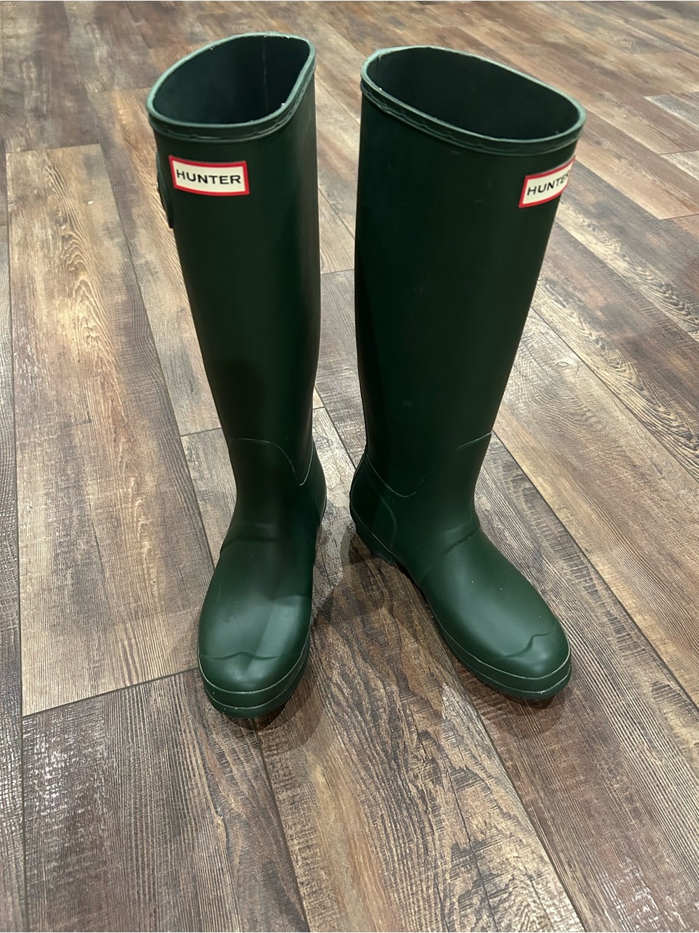 Hunter Green Tall Rain Boots - Dark Green - Picture 2 of 7
